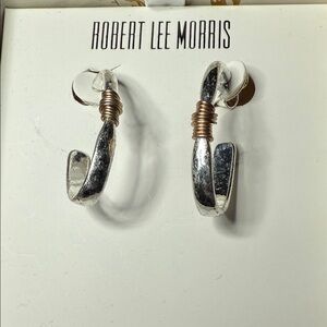Robert Lee Morris Silver and Gold Wrap Earrings